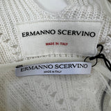 Ermanno Scervino White Strap Midi Dress with Embellished Diamanté Detail Size IT 38 (UK 6)