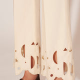 Nanushka - Zoey - Sale Heavy Poplin Embroidered Pants - Creme