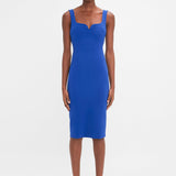 Victoria Beckham - Sleeveless Fitted T-Shirt Dress In Palace Blue