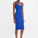 Victoria Beckham - Sleeveless Fitted T-Shirt Dress In Palace Blue