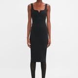 Victoria Beckham - Sleeveless Fitted T-Shirt Dress In Black