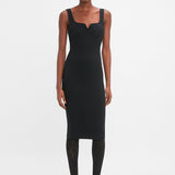 Victoria Beckham - Sleeveless Fitted T-Shirt Dress In Black