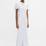 Victoria Beckham - Gathered Sleeve Midi Dress In Ice