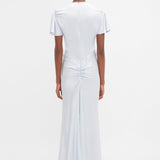 Victoria Beckham - Gathered Sleeve Midi Dress In Ice