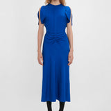 Victoria Beckham - Gathered Waist Midi Dress In Palace Blue