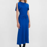 Victoria Beckham - Gathered Waist Midi Dress In Palace Blue