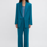 Victoria Beckham - Peak Lapel Jacket In Petroleum