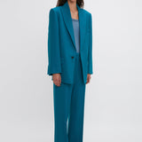 Victoria Beckham - Peak Lapel Jacket In Petroleum