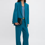 Victoria Beckham - Peak Lapel Jacket In Petroleum