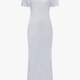 Victoria Beckham - Gathered Sleeve Midi Dress In Ice