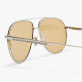 Victoria Beckham - V Metal Pilot Sunglasses In Silver-Brown