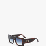 Victoria Beckham - Oversized Frame Sunglasses In Brown Horn