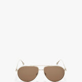 Victoria Beckham - V Metal Pilot Sunglasses In Gold-Khaki