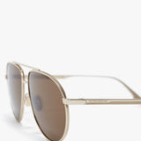 Victoria Beckham - V Metal Pilot Sunglasses In Gold-Khaki