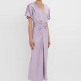 Victoria Beckham - Gathered V-Neck Midi Dress In Petunia