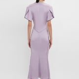 Victoria Beckham - Gathered V-Neck Midi Dress In Petunia