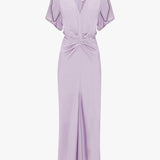 Victoria Beckham - Gathered V-Neck Midi Dress In Petunia