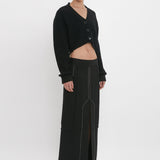 Victoria Beckham - Cropped V-Neck Cardigan In Black