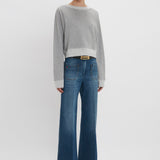 Victoria Beckham - Cropped Sweatshirt In Grey Marl