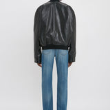 Victoria Beckham - Leather Varsity Jacket In Black