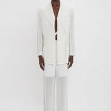 Victoria Beckham - Fold Detail Tailored Jacket In White