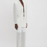 Victoria Beckham - Fold Detail Tailored Jacket In White