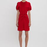 Victoria Beckham - Exclusive Gathered Waist Mini Dress In Carmine