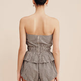 Posse - AURELIA STRAPLESS TOP - GINGHAM