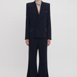 Victoria Beckham - Pointed Shoulder Jacket In Ink Blue