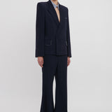 Victoria Beckham - Pointed Shoulder Jacket In Ink Blue