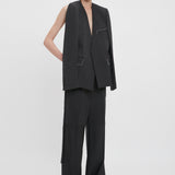 Victoria Beckham - Shrunken Collarless Jacket In Charcoal