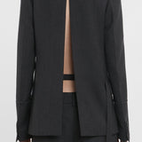 Victoria Beckham - Shrunken Collarless Jacket In Charcoal