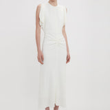 Victoria Beckham - Exclusive Gathered Waist Midi Dress In Ivory