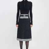 Victoria Beckham - Overall Skirt In Dark Indigo Rinse