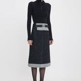 Victoria Beckham - Overall Skirt In Dark Indigo Rinse