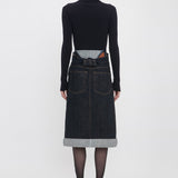 Victoria Beckham - Overall Skirt In Dark Indigo Rinse