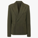 Victoria Beckham - Double Breasted Slant Shoulder Jacket In Dark Fern