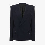 Victoria Beckham - Pointed Shoulder Jacket In Ink Blue