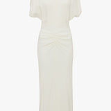 Victoria Beckham - Exclusive Gathered Waist Midi Dress In Ivory