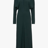 Victoria Beckham - Long Sleeve Draped Midi Dress In Seaweed