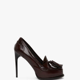 Victoria Beckham - High Heeled Loafer With Toggles In Port Leather