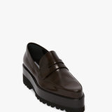 Victoria Beckham - Flatform Loafer In Brown Leather