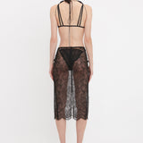 Victoria Beckham - Halter Neck Lace Bodysuit In Black