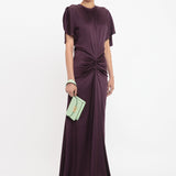 Victoria Beckham - Gathered Waist Floor-Length Dress In Fig