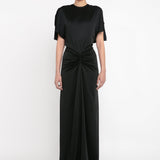 Victoria Beckham - Gathered Waist Floor-Length Dress In Black