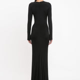 Victoria Beckham - Long Sleeve Gathered Midi Dress In Black