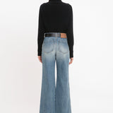 Victoria Beckham - Alina High Waisted Jean In Worn Blue Wash