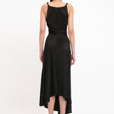 Victoria Beckham - Asymmetric Draped Midi Dress In Black