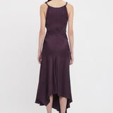 Victoria Beckham - Asymmetric Draped Midi Dress In Fig