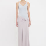 Victoria Beckham - Knit Detail Cami Midi Dress In Heather